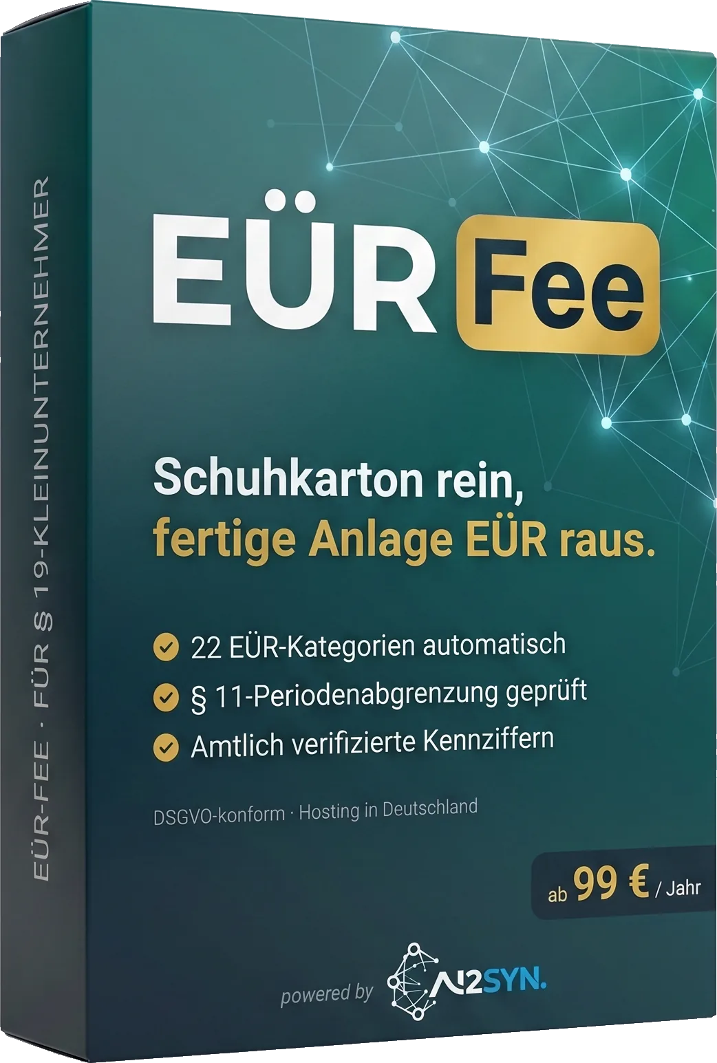 EÜR-Fee Produktverpackung — Anlage EÜR für Kleinunternehmer, ab 99 Euro im Jahr