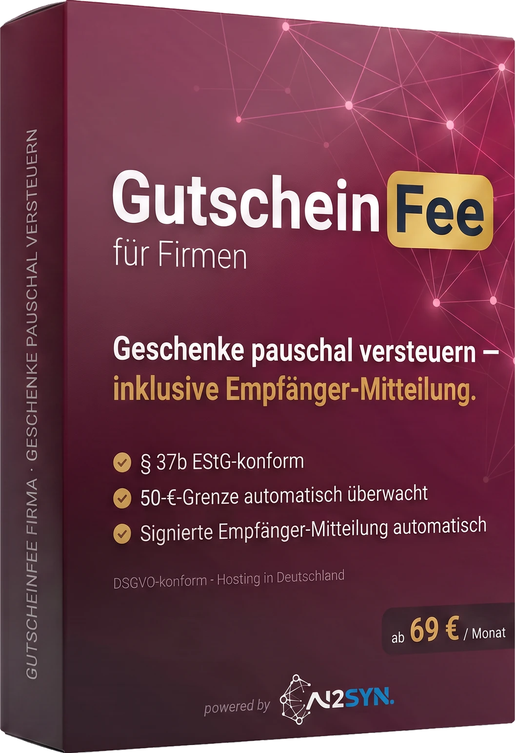 GutscheinFee für Firmen Produktverpackung — § 37b Pauschalversteuerung, ab 69 Euro im Monat